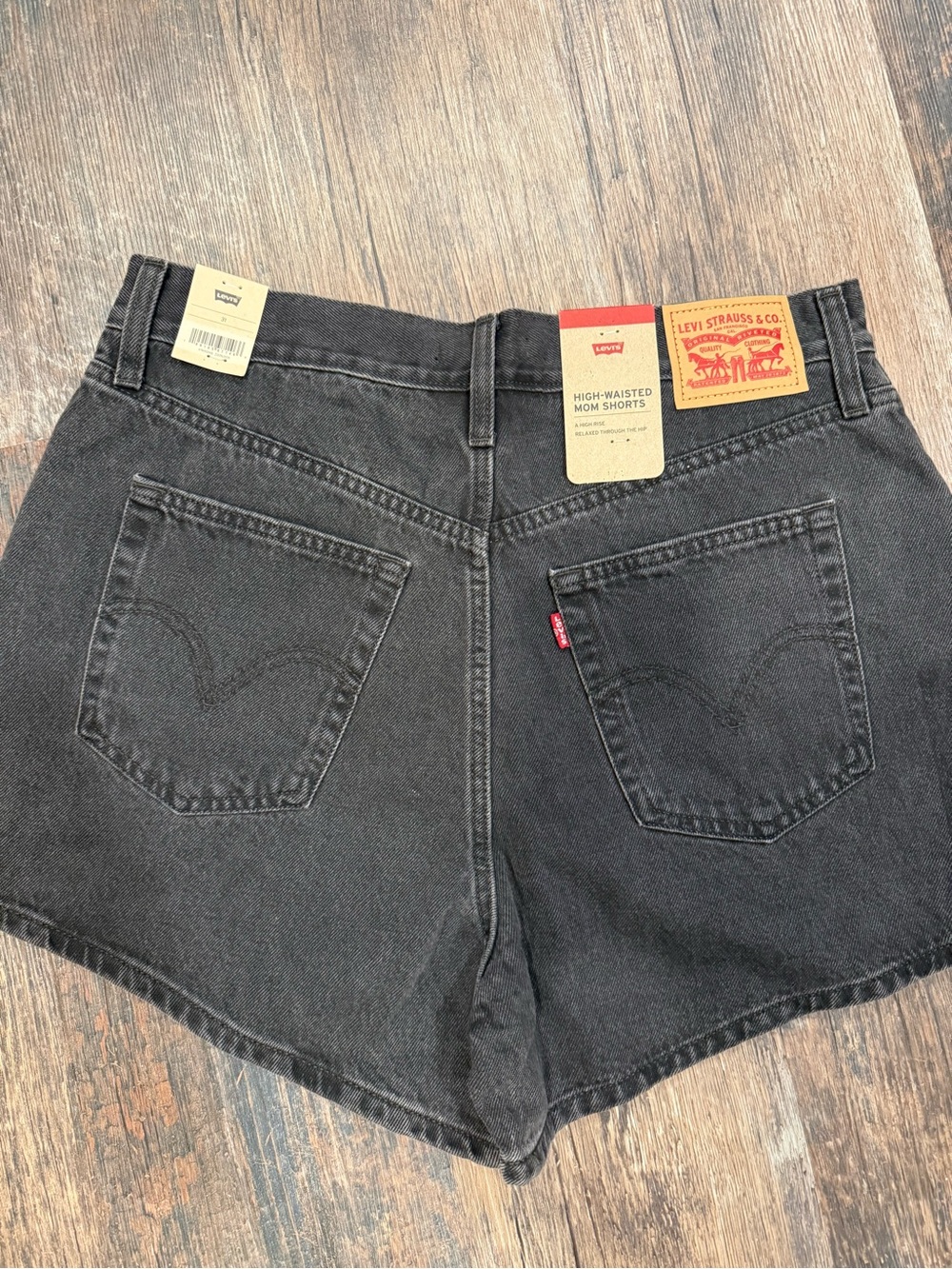 Levi’s Black Denim Mom Jean Shorts